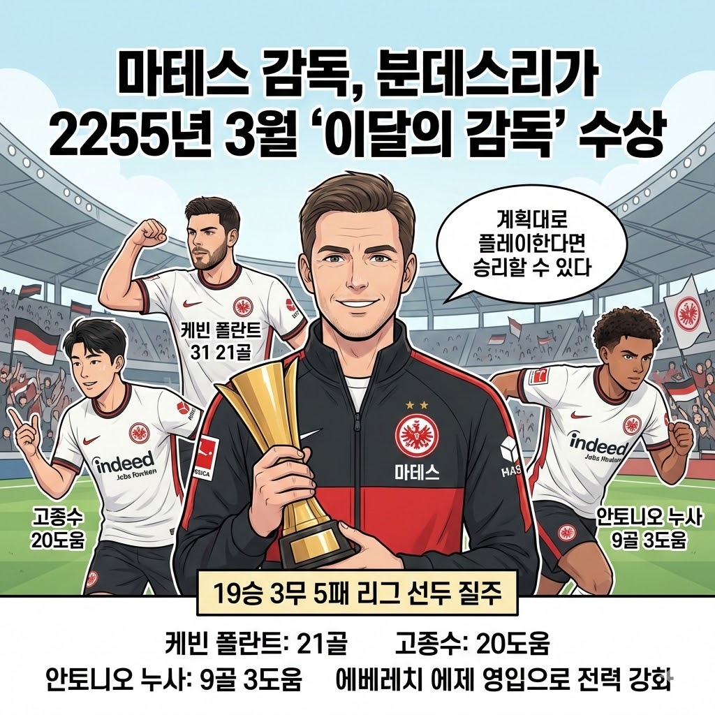 돌풍 프랑크푸르트, 마테스 감독 [이달의 감독] 등극